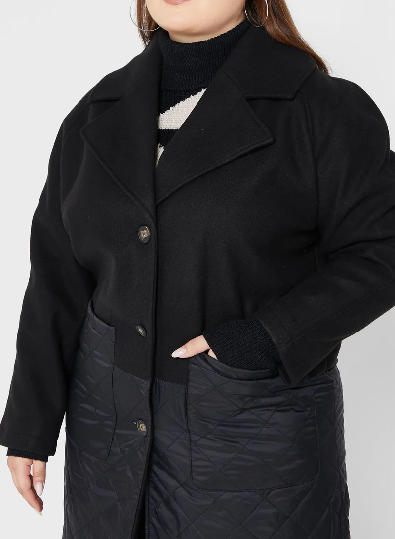Only Carmakoma Pocket Detail Quilted Coat