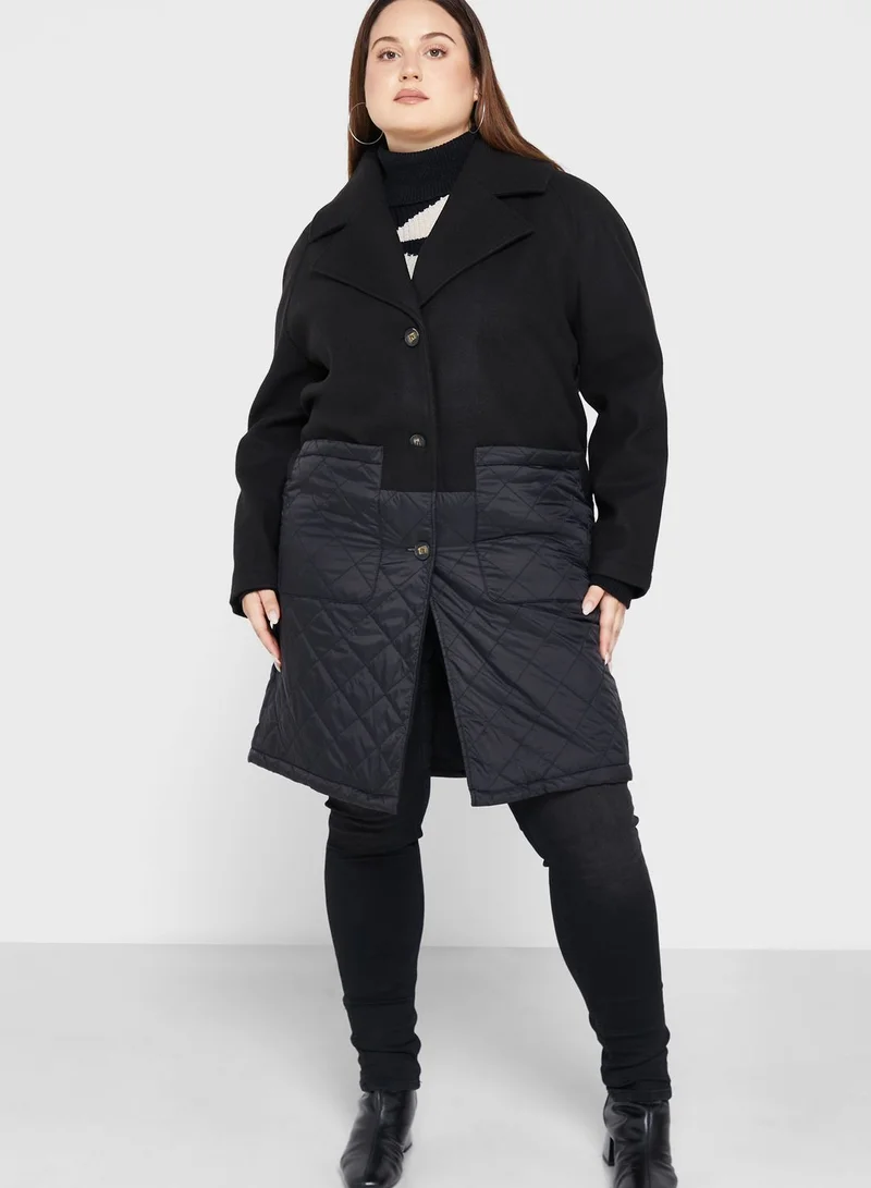 Only Carmakoma Pocket Detail Quilted Coat