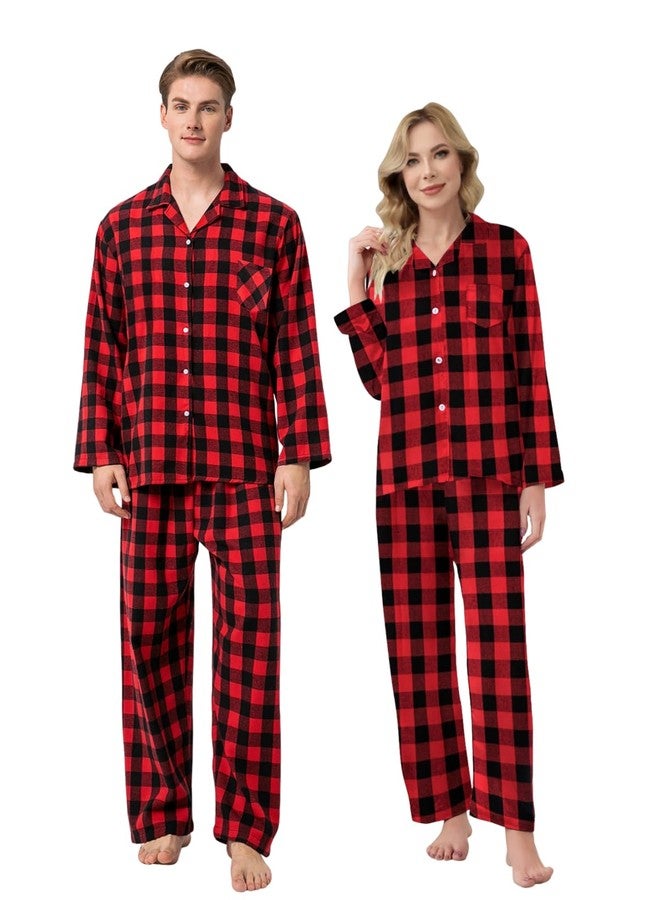 Schbbbta Family Plaid Pajamas Set, Baby Toddler Little Boy's Girl's 2-Piece Button Down Sleepwear Pjs, Black Red, 5-6 Years = Tag 130 - Image 2