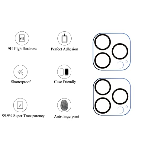 Ailun Camera Lens Protector for iPhone 13 Pro & iPhone 13 Pro Max,Tempered Glass,9H Hardness,Ultra HD,Anti-Scratch,Easy to Install,Case Friendly [Does not Affect Night Shots][2 Pack] - Image 2