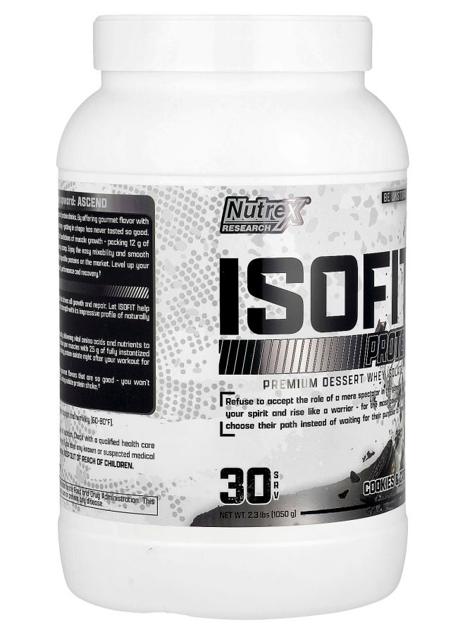 Nutrex Research IsoFit® Protein Premium Dessert Isolate Cookies & Cream 2.3 lbs (1050 g) - Image 2