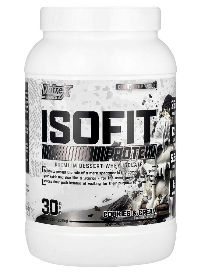 Nutrex Research IsoFit® Protein Premium Dessert Isolate Cookies & Cream 2.3 lbs (1050 g) - Image 1
