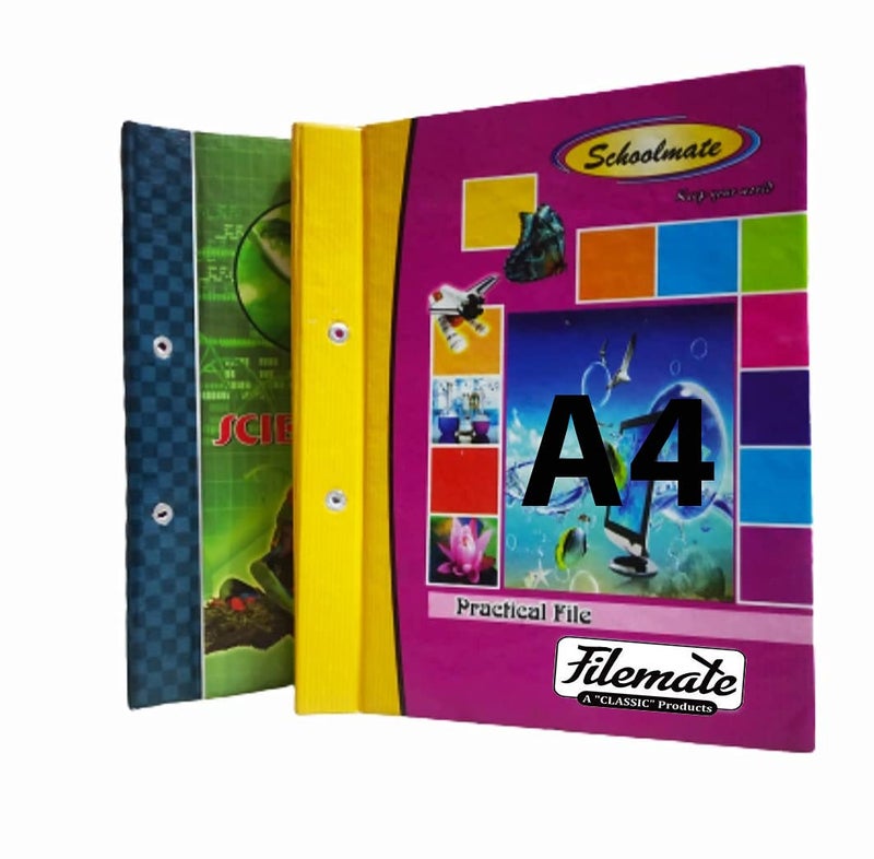 Filemate A4 Size Drawing Files (Pack of 6 pcs) (Size: 22.2 x 29.8 cm) / Practical File/Botany File (Specially for School Students) - Image 1