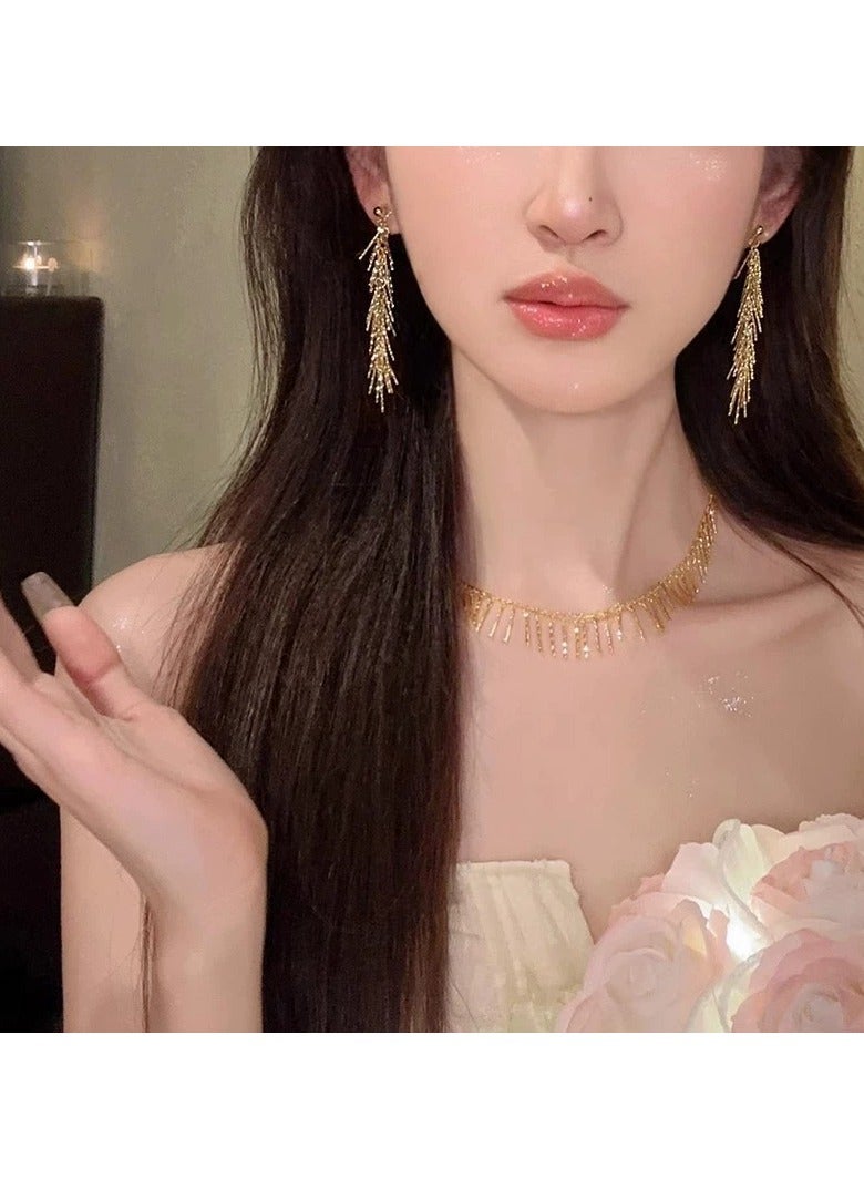 Goolsky أقراط قمح متلألئة بتصميم دلاية للنساء – مجوهرات فاخرة خفيفة الوزن وأنيقة، تصميم صغير فاخر أنيق - Image 2