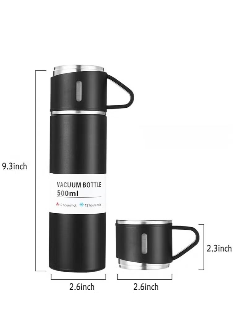 GENNEXT stainless steel thermos flask set gift box commercial gift vacuum insulated bottle hot drink water bottle cold drink water bottle (black) - Image 5