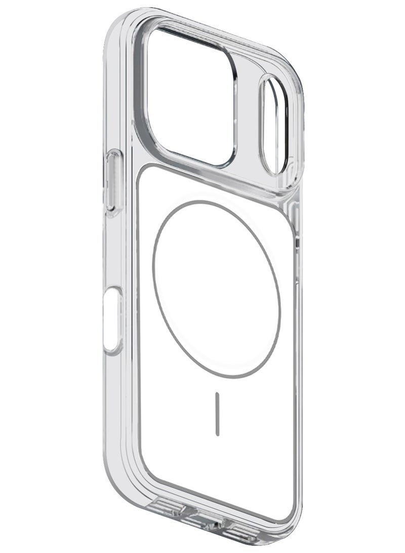 Case Cover for iPhone 17 Pro Max - Slim Magnetic Clear Shockproof Frame - Anti-Slip Grip with Full Protection - White - Image 3