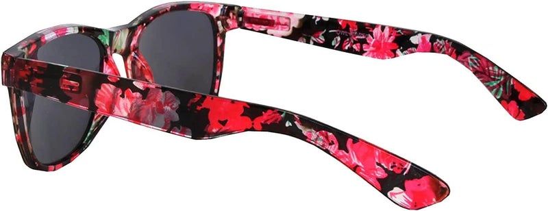 OWL Classic Vintage Sunglasses 80s Style with Clear Lens, Smoke Lens Nerdy Colorful Frames - Image 3