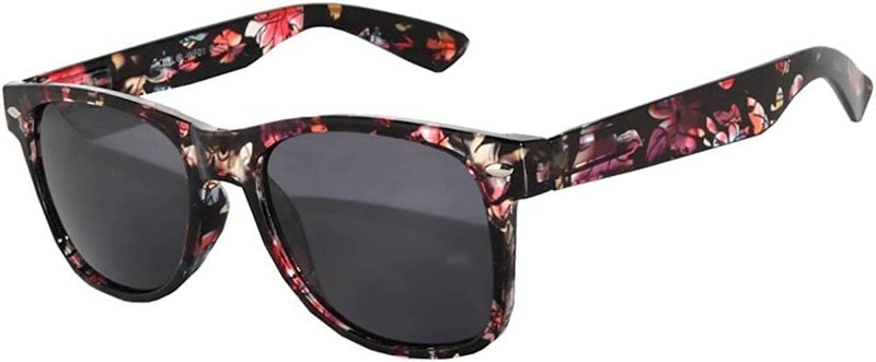 OWL Classic Vintage Sunglasses 80s Style with Clear Lens, Smoke Lens Nerdy Colorful Frames - Image 1