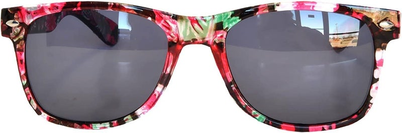 OWL Classic Vintage Sunglasses 80s Style with Clear Lens, Smoke Lens Nerdy Colorful Frames - Image 2