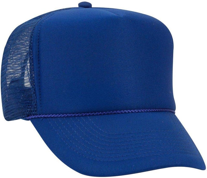OTTO Polyester Foam Front 5 Panel High Crown Mesh Back Trucker Hat - Image 1