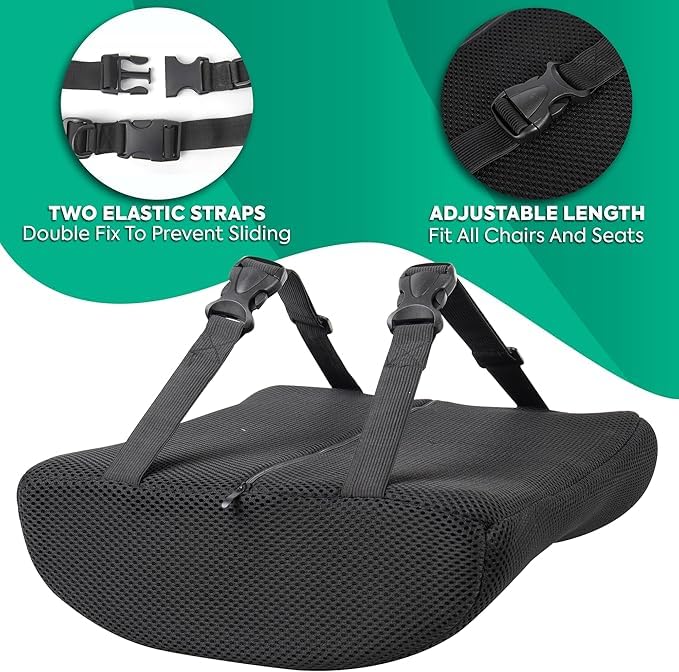 Orthocure Memory Foam Long Lumbar Back Support for Office Chair/Car,Back Cushion Pain Relief and Improve Posture, Lower Back Pillow for Gaming and Desk Chair, Couch, Adjustable Straps (Traveler) - Image 4