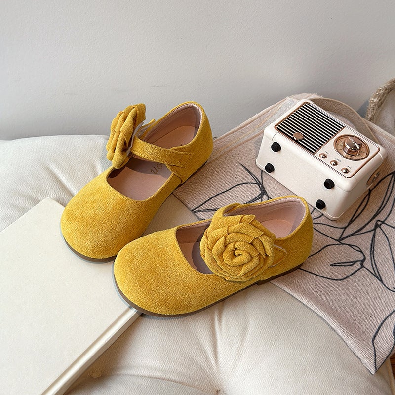 2025 Spring And Autum New Style Flats, Simple Korean Style Soft-Soled Princess Kidsren'S Style Leather Shoes, Soft-Soled Girls' Small Leather Shoes - Image 1