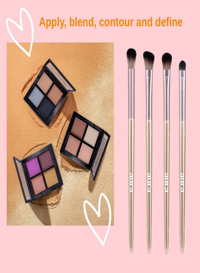 AURA 4 Soft Synthetic Eyeshadow Brush Kit - For Blending or Concealer. Eyeshadow brush set with case by aura. Eye makeup brushes and tools. Professional eyeshadow brushes. Brochas para sombra de ojos. - Image 3