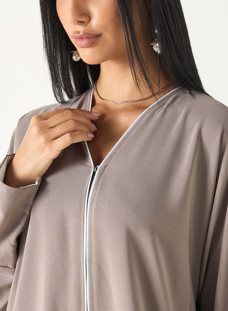 Hadiyath Al Madinah Classic Taupe Abaya - HM