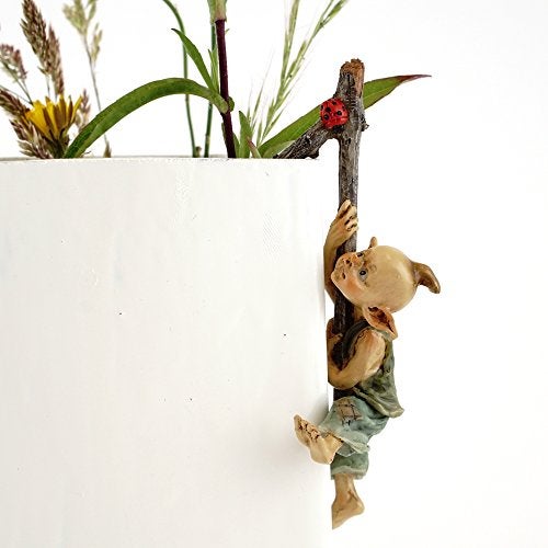 Top Collection 4383 Miniature Fairy & Terrarium Garden Pixie Flower Pot Hugger Statue, Small - Image 1