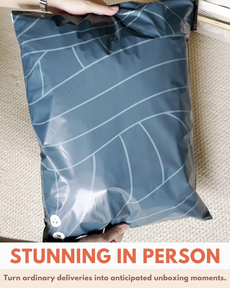 Impack Poly Mailers 14.5x19-25 Pack Biodegradable Shipping Bags for Clothes and Large Items - Impack Self-Seal Waterproof Thick Mailing Envelope for Accessories & Clothing - Space Blue Leaf - Image 3