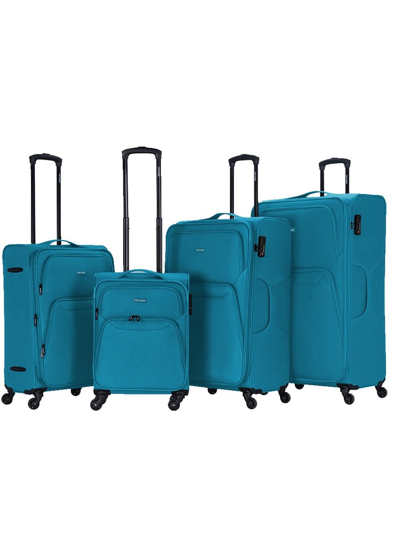 فيبتور مجموعة من 4 حقائب سفر جاكارد بوليستر خفيفة الوزن مع قفل رقم 20,24,28,32 بوصة - Image 1