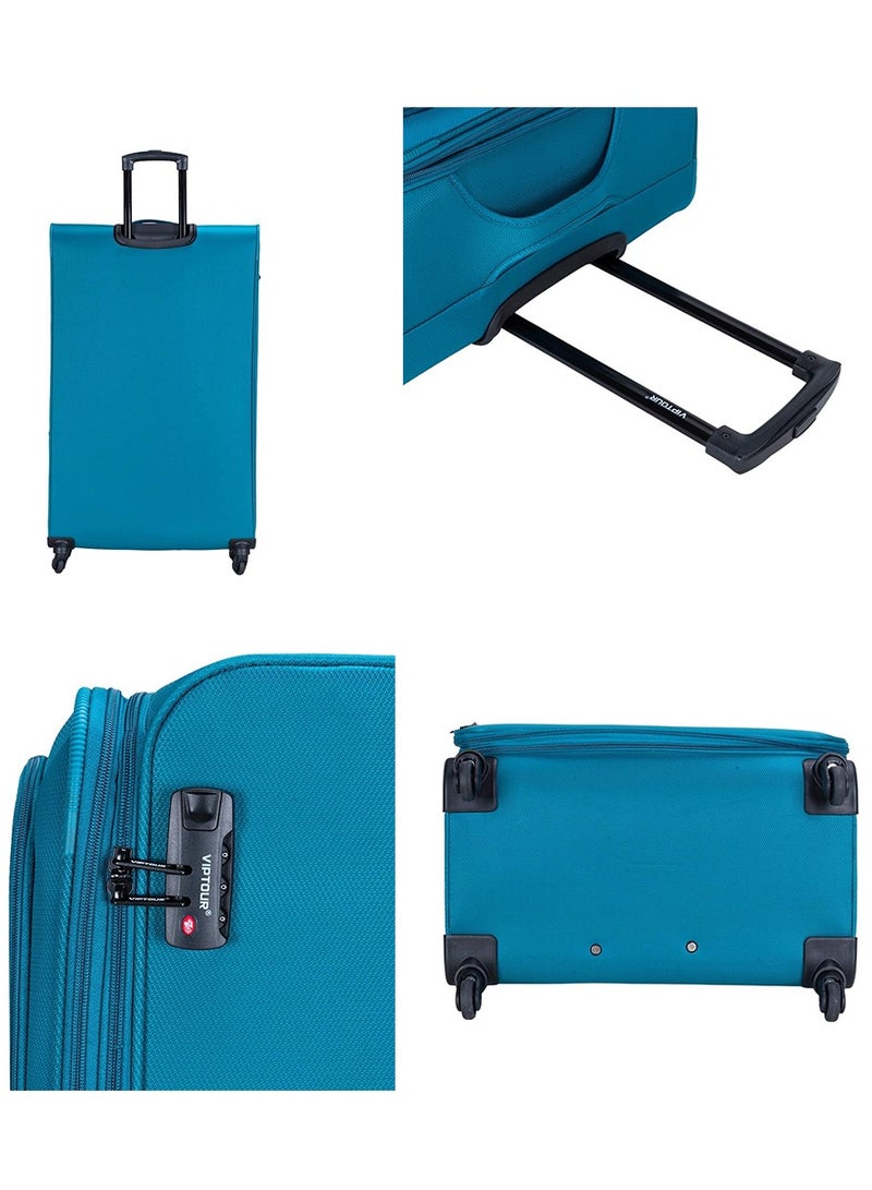 فيبتور مجموعة من 4 حقائب سفر جاكارد بوليستر خفيفة الوزن مع قفل رقم 20,24,28,32 بوصة - Image 5