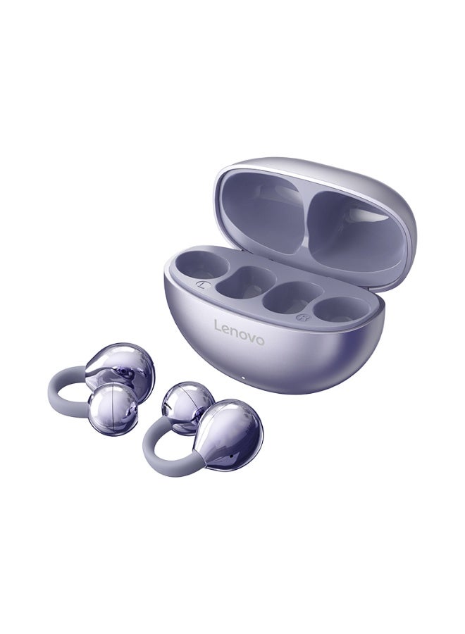 T410 Wireless Earphones, Bluetooth Earbuds, Futuristic Aesthetic Design, Feather-Like Wearing, Bone Conduction, Sports, Open-Ear Listening, Long Battery Life, iOS And Android Purple purple