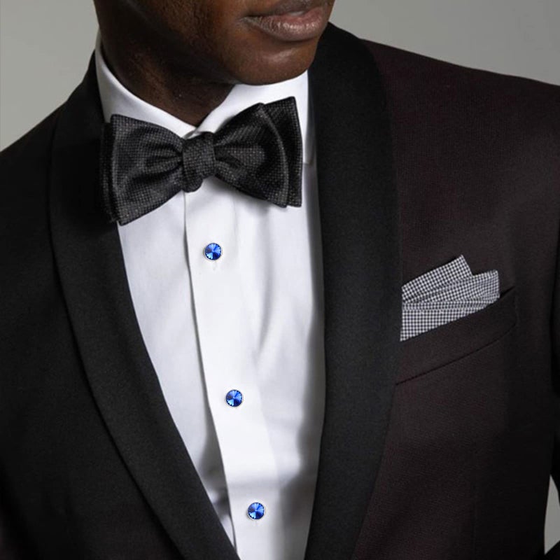 HAWSON أزرار قميص كريستال لقميص التوكسيدو للرجال، أزرار توكسيدو لحفلات عيد الميلاد والزفاف، مجوهرات أو إكسسوارات للرجال. - Image 4