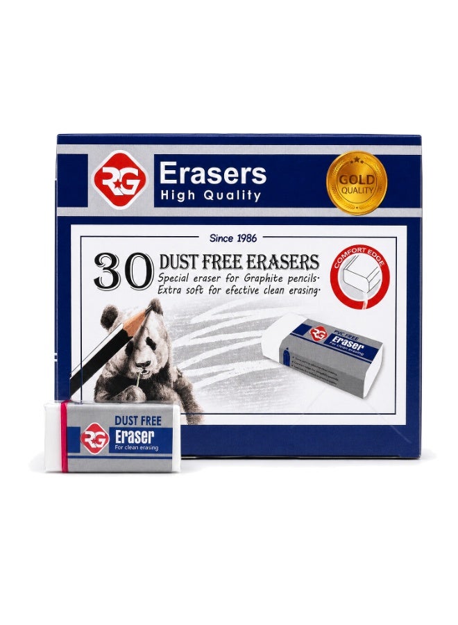 RG R&G Dust Free Erasers, 30 Pieces - Image 1