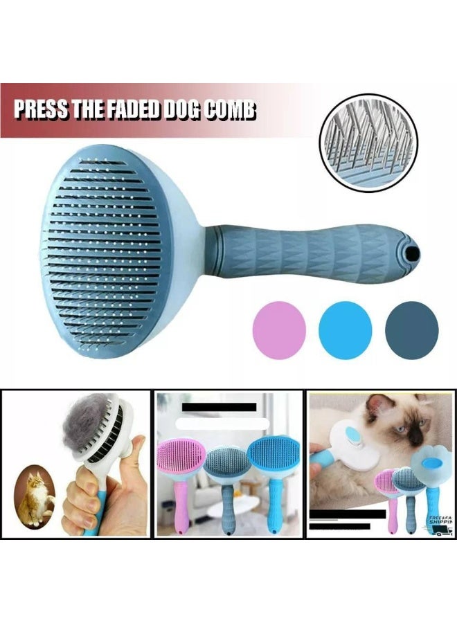 Self-Cleaning Slicker Brush for Dogs & Cats - One-Click Pet Grooming Tool - Removes Loose Hair & Tangles for All Coat Types - Image 4