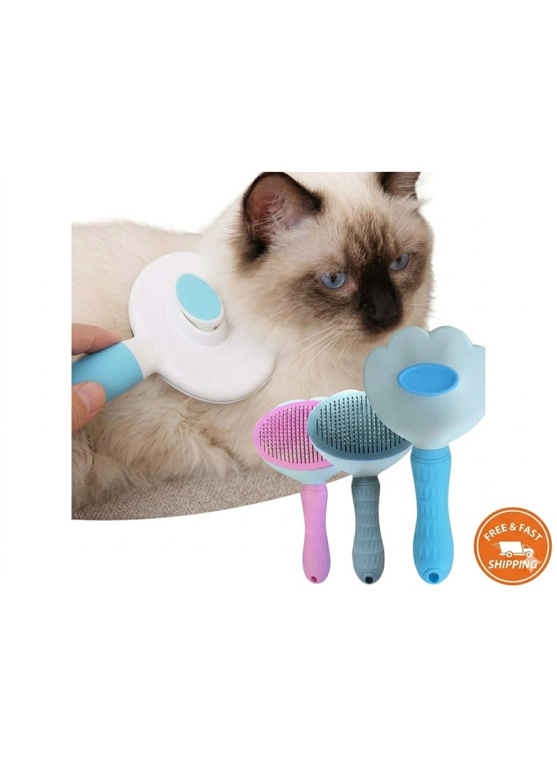 Self-Cleaning Slicker Brush for Dogs & Cats - One-Click Pet Grooming Tool - Removes Loose Hair & Tangles for All Coat Types - Image 3