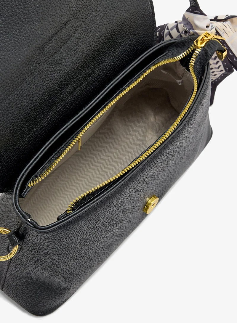 ELLA scarf detail shoulder bag with long strap