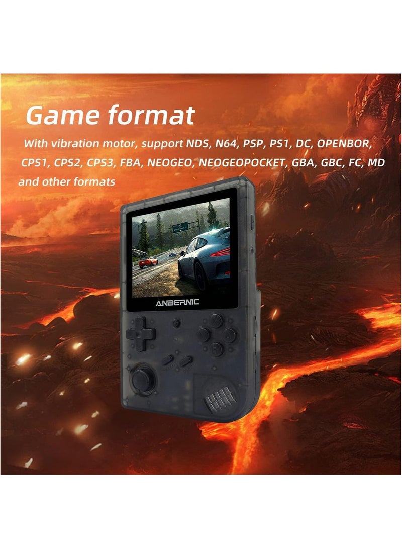 ANBERNIC  - RG351V Handheld Game Console, Plug & Play Video Games Supports Double TF Extend 256GB, Portable Game Console 3.5 Inch IPS Screen 2521 Games (Black) - Image 1