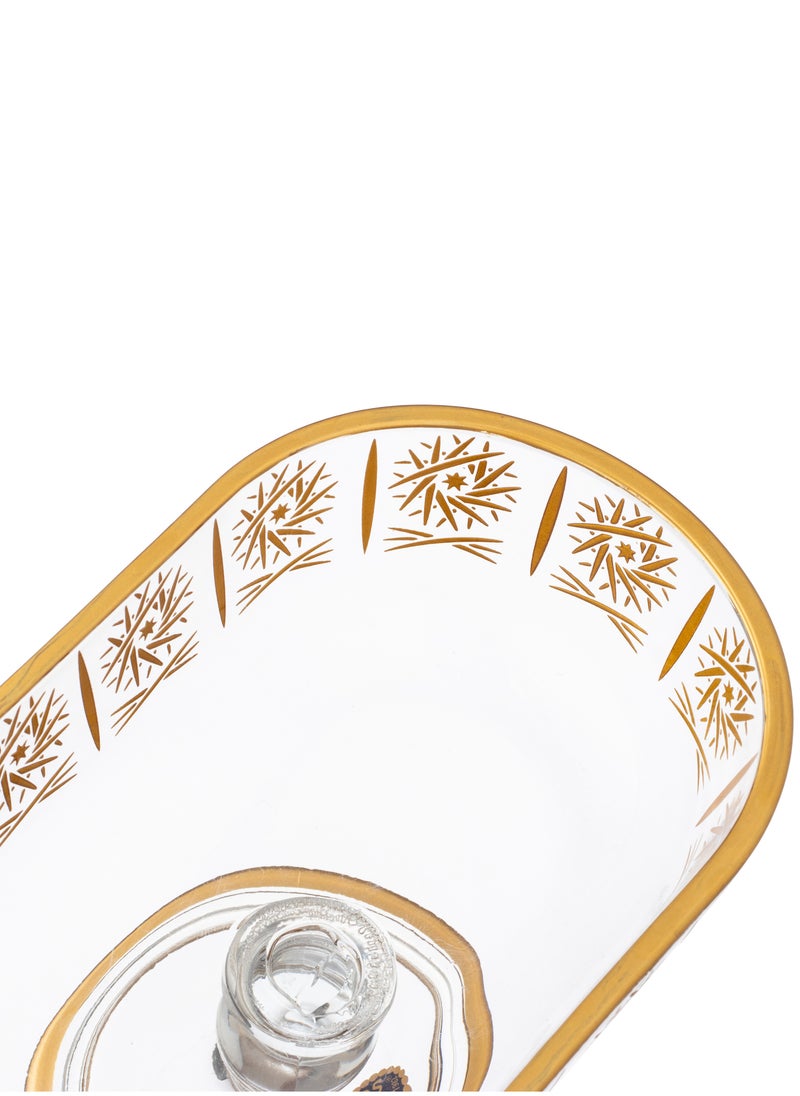 byblos Turkish Glass Serving Dish With Base For Sweets, Fruits And Nuts, Multi-Use, Size 17*5*11 Cm  - Image 4