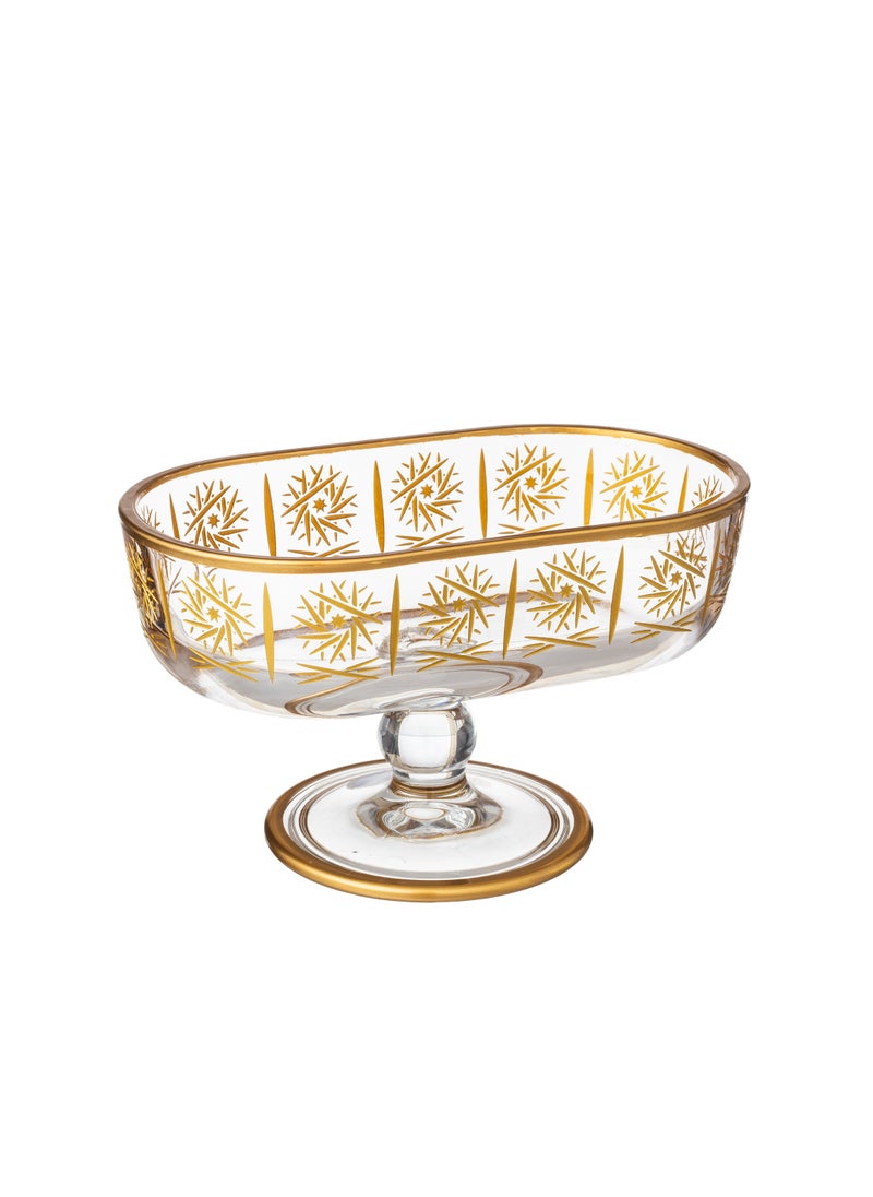 byblos Turkish Glass Serving Dish With Base For Sweets, Fruits And Nuts, Multi-Use, Size 17*5*11 Cm  - Image 3