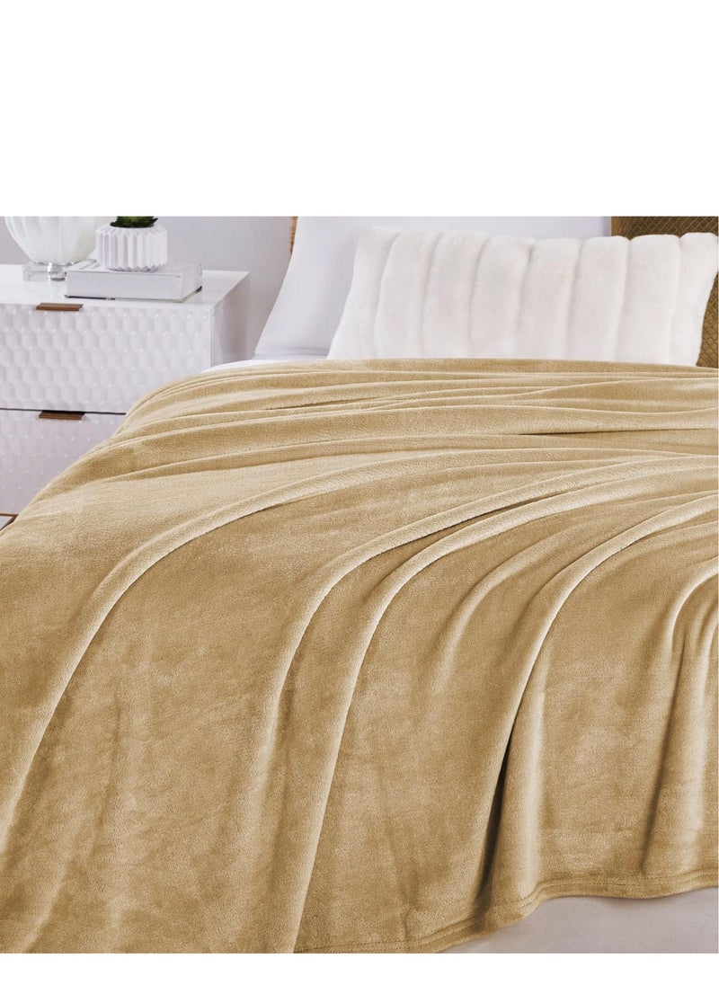 Flannel and Microfiber Sofa Blanket Luxury Two-Piece Size Blanket Lightweight and Comfortable for Bed and Sofa Super Soft Solid Color