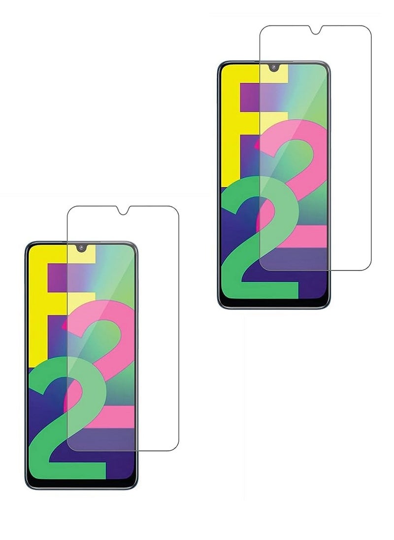 Super 2 Pieces Tempered Glass Screen Protector Clear Designed For Samsung Galaxy F22 Full Screen Coverage And Bubble Free - Image 1