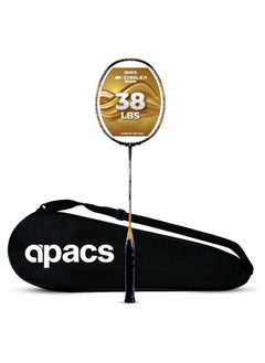 Apacs Z-Ziggler Limited Edition 38LBS Unstrung Badminton Racket | 6.2mm Slim Shaft | Japanese carbon graphite | G2 Grip (Gold)  - Image 1
