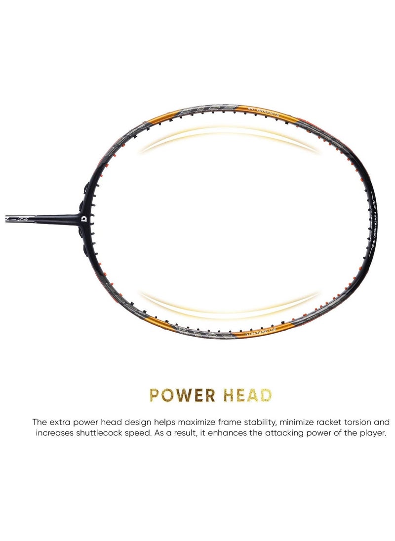 Apacs - Z-Ziggler Limited Edition 38LBS Unstrung Badminton Racket | 6.2mm Slim Shaft | Japanese carbon graphite | G2 Grip (Gold) - Image 1