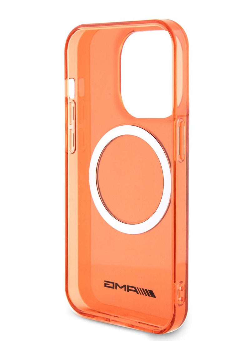 AMG Magsafe Transparent Case for iPhone 15 Pro Max - Orange - Image 3