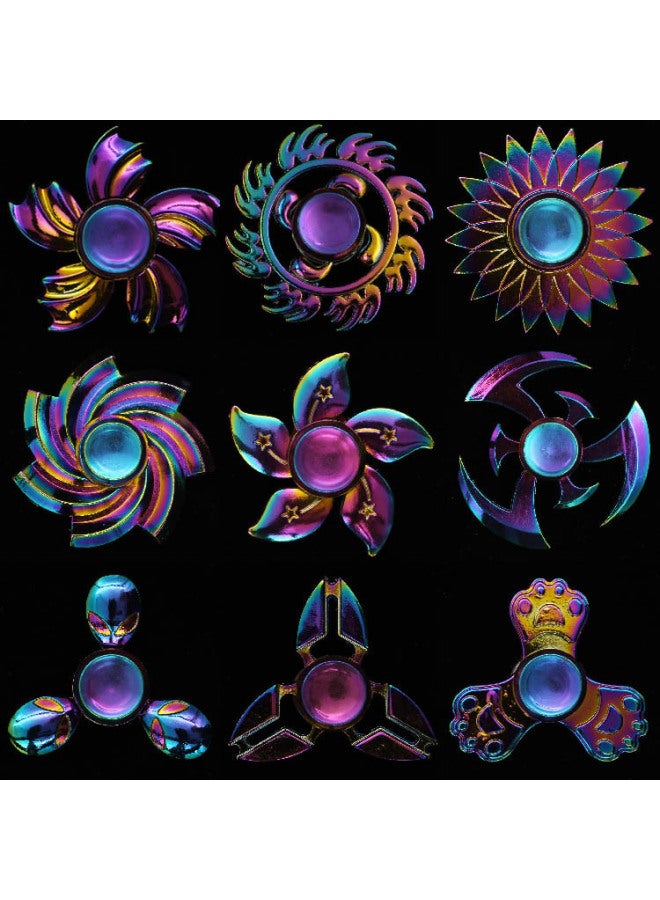 Explosions Zinc Alloy Electroplating Colorful Fingertip Gyro Metal Finger Gyro Decompression Rotating Toys Wholesale-Color:41 Lotus  - Image 3