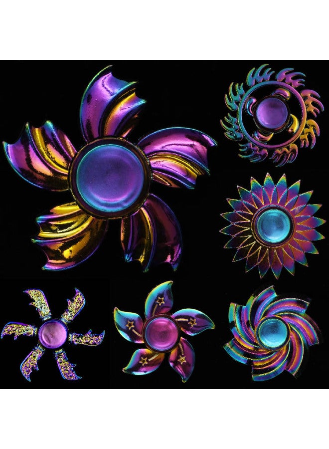Explosions Zinc Alloy Electroplating Colorful Fingertip Gyro Metal Finger Gyro Decompression Rotating Toys Wholesale-Color:41 Lotus  - Image 4