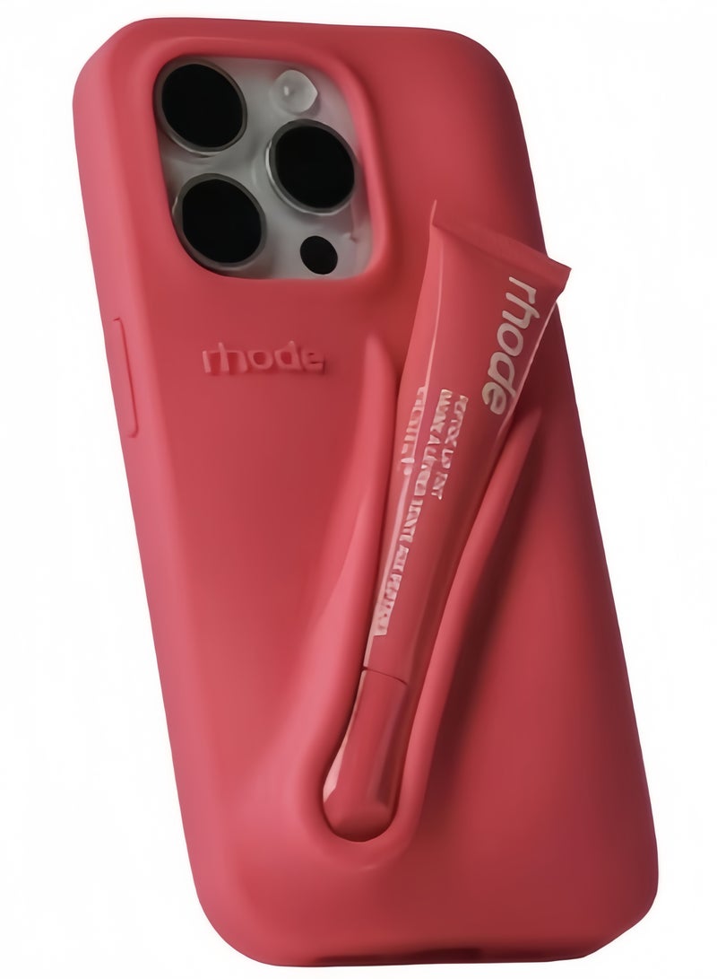 rhode Silicone Lip Holder for Cell Phone, Lip Gloss Adhesive Sleeve for Phone, Lip Holder Stick-on Phone Case, Back Stick On Holder for iPhone Phones（GUAVA SPRITZ） - Image 1