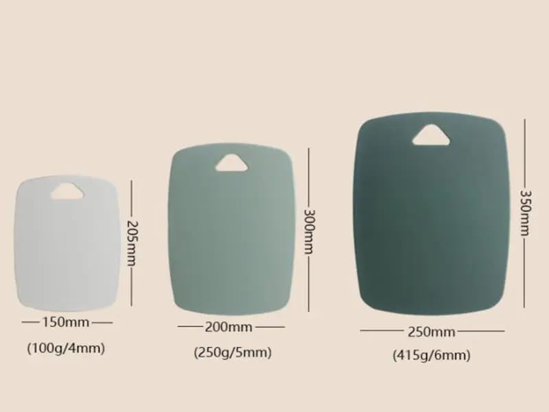 aDai Gorilla Grip Durable 3 Different Size Kitchen Cutting Board Set Dishwasher Safe Reversible ABS Plastic Boards with Curved Border Ideal for Chopping Cooking Food Prep Mint Set of 3 - Image 4