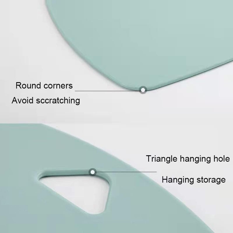 aDai Gorilla Grip Durable 3 Different Size Kitchen Cutting Board Set Dishwasher Safe Reversible ABS Plastic Boards with Curved Border Ideal for Chopping Cooking Food Prep Mint Set of 3 - Image 5