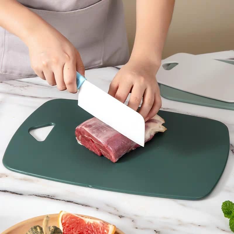 aDai Gorilla Grip Durable 3 Different Size Kitchen Cutting Board Set Dishwasher Safe Reversible ABS Plastic Boards with Curved Border Ideal for Chopping Cooking Food Prep Mint Set of 3 - Image 3