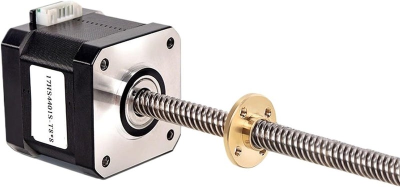 محرك خطوي Nema 17 17HS4401S T8 100 مم مع قضيب لولبي رصاصي 2 مم لآلة الطحن CNC - Image 1