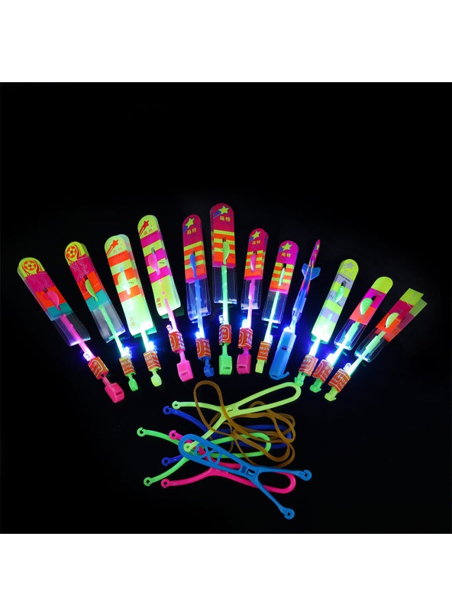 Glowing Bamboo Dragonfly Stall Toy Night Market Rocket Flashing Slingshot Arrow Glowing Toy Fun Play For Kids-Color:Meng Special Whistle And Arrow Blue Light (Upgraded)  - Image 4