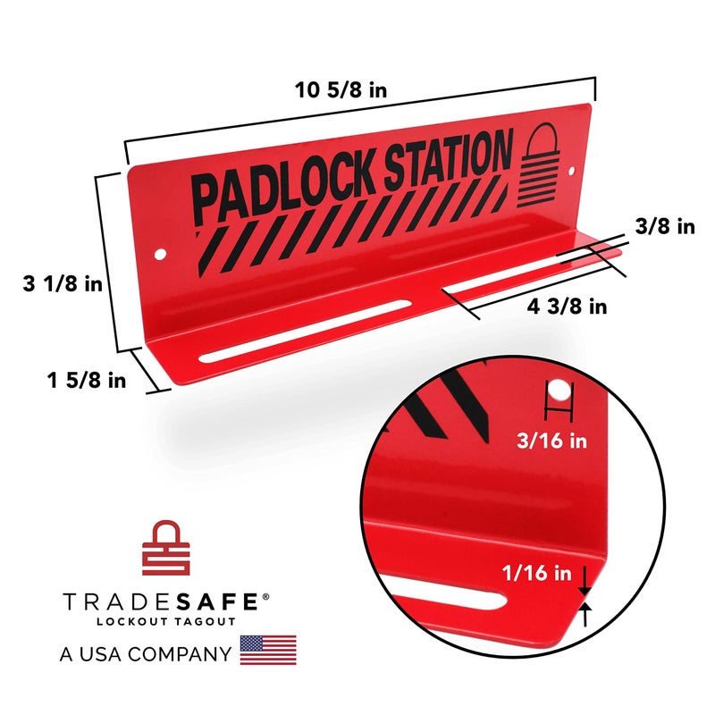Tradesafe Lockout Tagout Locks Station - Loto Station For Safety Padlocks  Loto Locks Rack Holds Up To 10 Lockout Locks  No Lock Out Tag Out Locks Included - Image 2