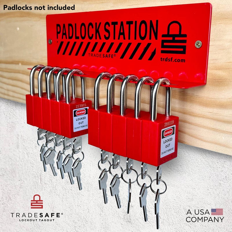 Tradesafe Lockout Tagout Locks Station - Loto Station For Safety Padlocks  Loto Locks Rack Holds Up To 10 Lockout Locks  No Lock Out Tag Out Locks Included - Image 4