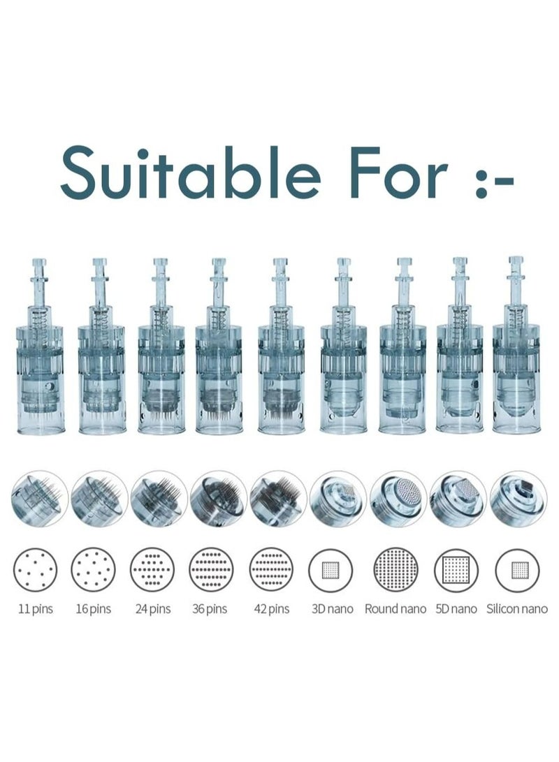 Mr.Pin Advanced Derma Pen Mr.Pin M8 Plus - wireless with 20 Pieces Assorted Cartridges and Ice Massage Wheel for Skin Care Anti Aging Improvement Acne Scars Helps Hair Growth - Image 5