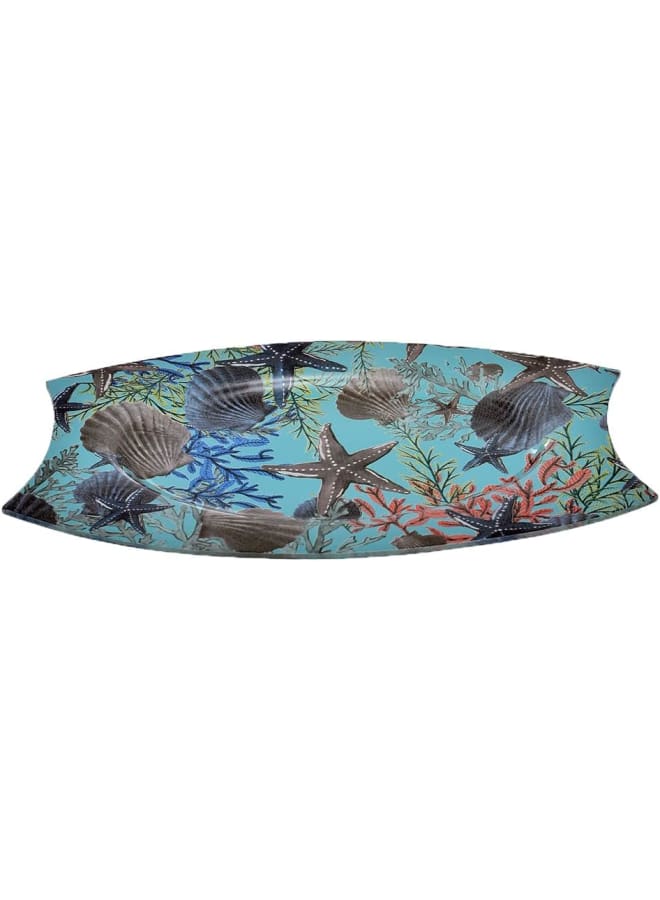 Rosa By Fathy Mahmoud High Quality Glass Serving Plate, 31.5 * 19Cm - Coastal - Image 1
