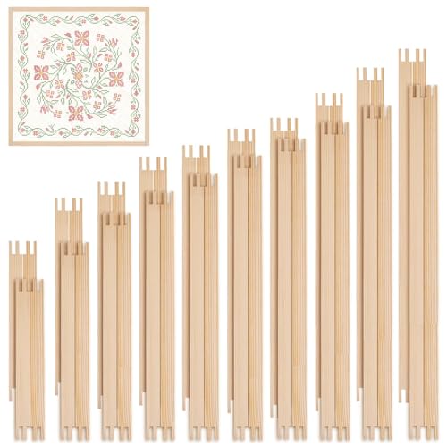 WodGod 20 Sets Needlepoint Stretcher Bars Set for Needlework 10 Sizes Wooden Canvas Splicing Stretcher Bars for Needlework Embroidery Needlepoint Framing Kits Crafts - Image 1