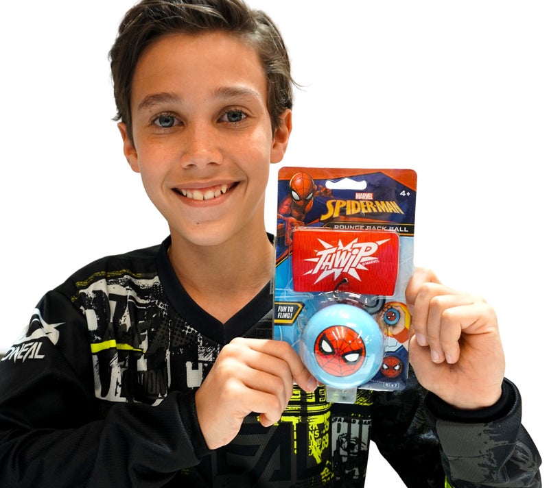 Ja-Ru JA-RU Marvel Spiderman Sports Wrist Bounce Back Balls (1Unit) Returning Bouncy Ball Toys  Foam String Attached Rebound. Stuffers Kids & Adults Fidget Stress Toy 6820-1 - Image 2